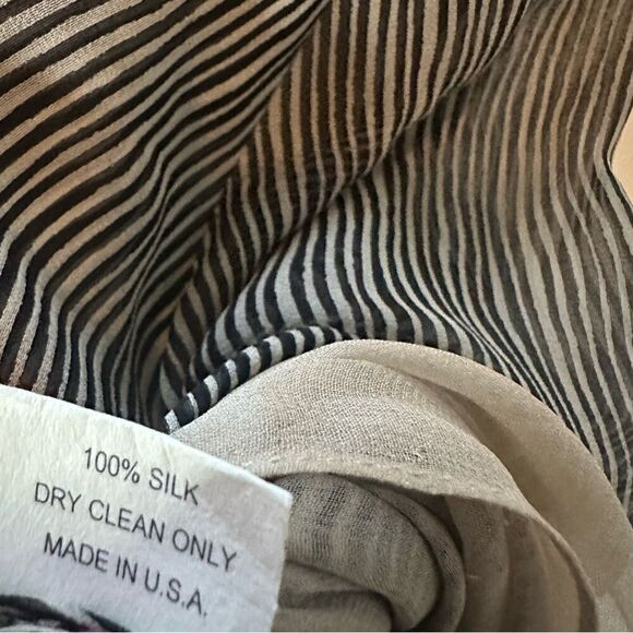 Shamask Silk Long Sleeve striped lined tunic Blouse size 10 - Picture 10 of 11